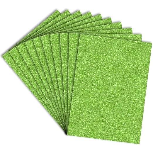     			Freedy A4 Glitter Foam Sheet Sparkles Green Color, for Art & Craft, Decoration, Gift Wrapping, Scrapbooking, Craft Project, Etc. A4 180 gsm Craft paper (Set of 1, green)