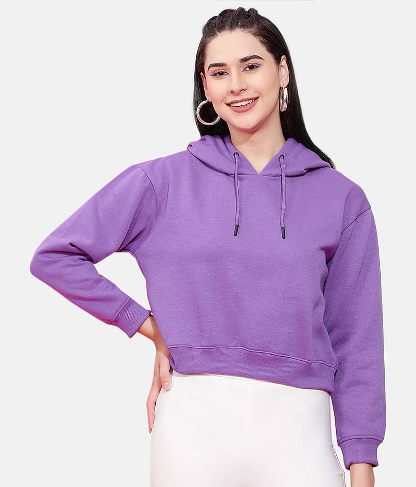 Freehand Polyester Women's Hooded Sweatshirt ( Purple )