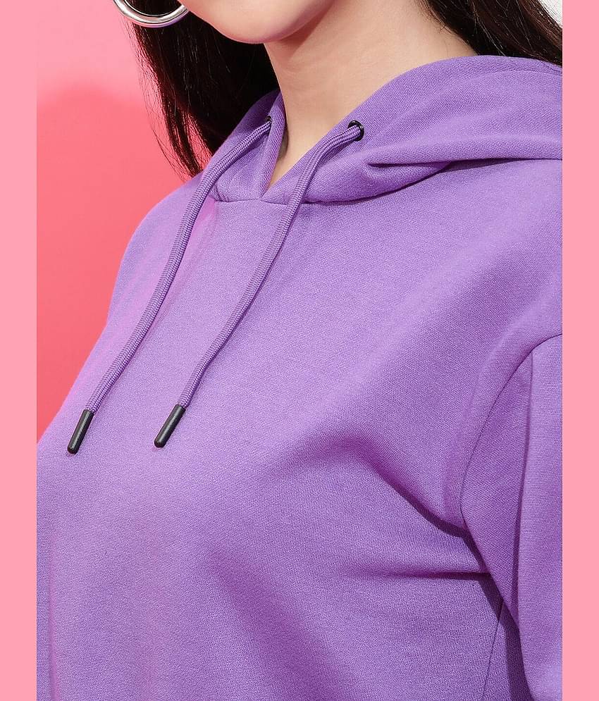 Freehand Polyester Women's Hooded Sweatshirt ( Purple )