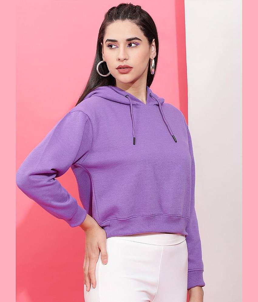 Freehand Polyester Women's Hooded Sweatshirt ( Purple )