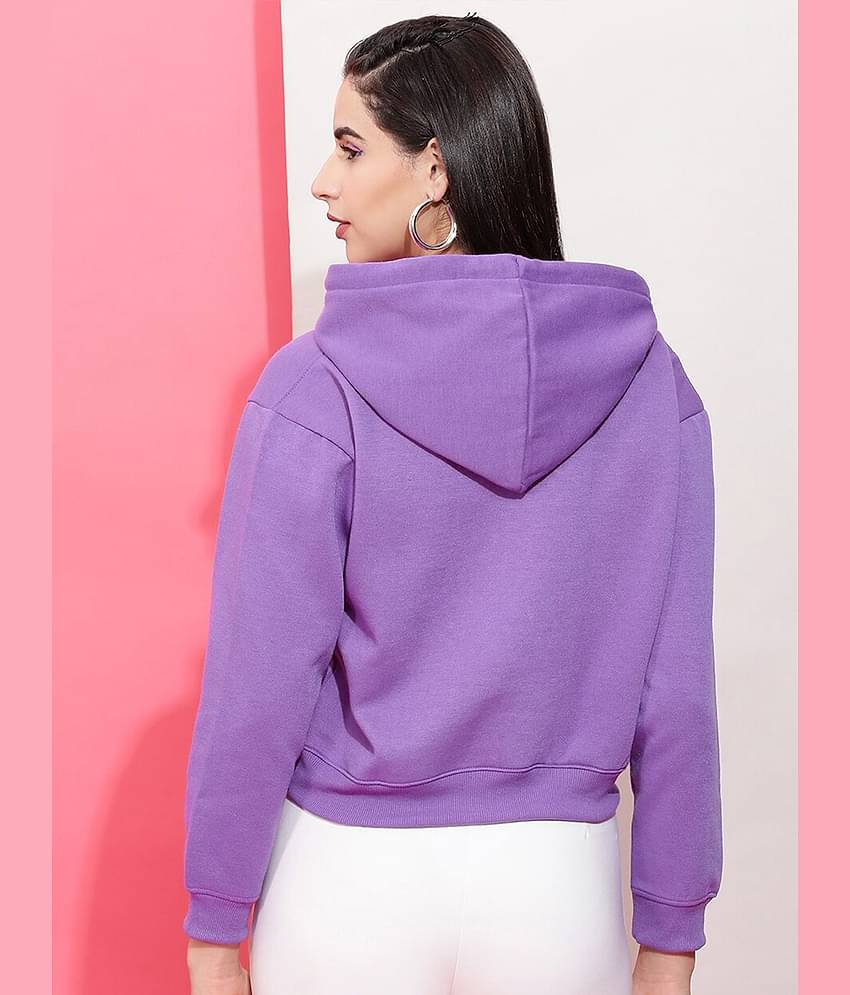 Freehand Polyester Women's Hooded Sweatshirt ( Purple )