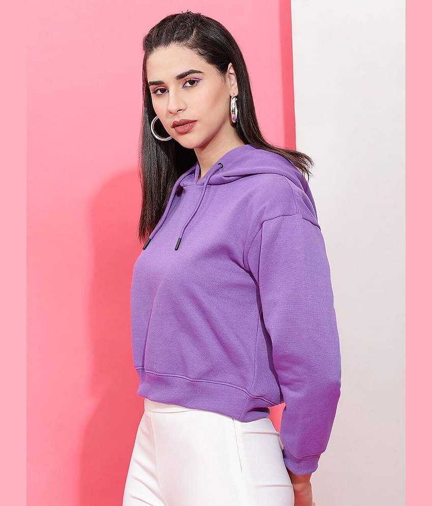 Freehand Polyester Women's Hooded Sweatshirt ( Purple )