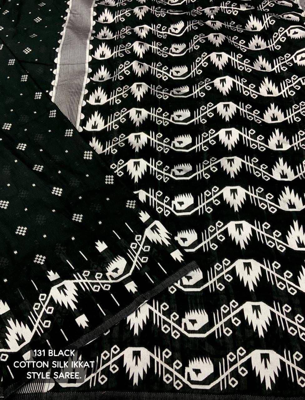 JULEE Cotton Silk Printed Saree With Unstitched Blouse Piece ( Black ) JULEE Cotton Silk Printed Saree With Unstitched Blouse Piece ( Black )