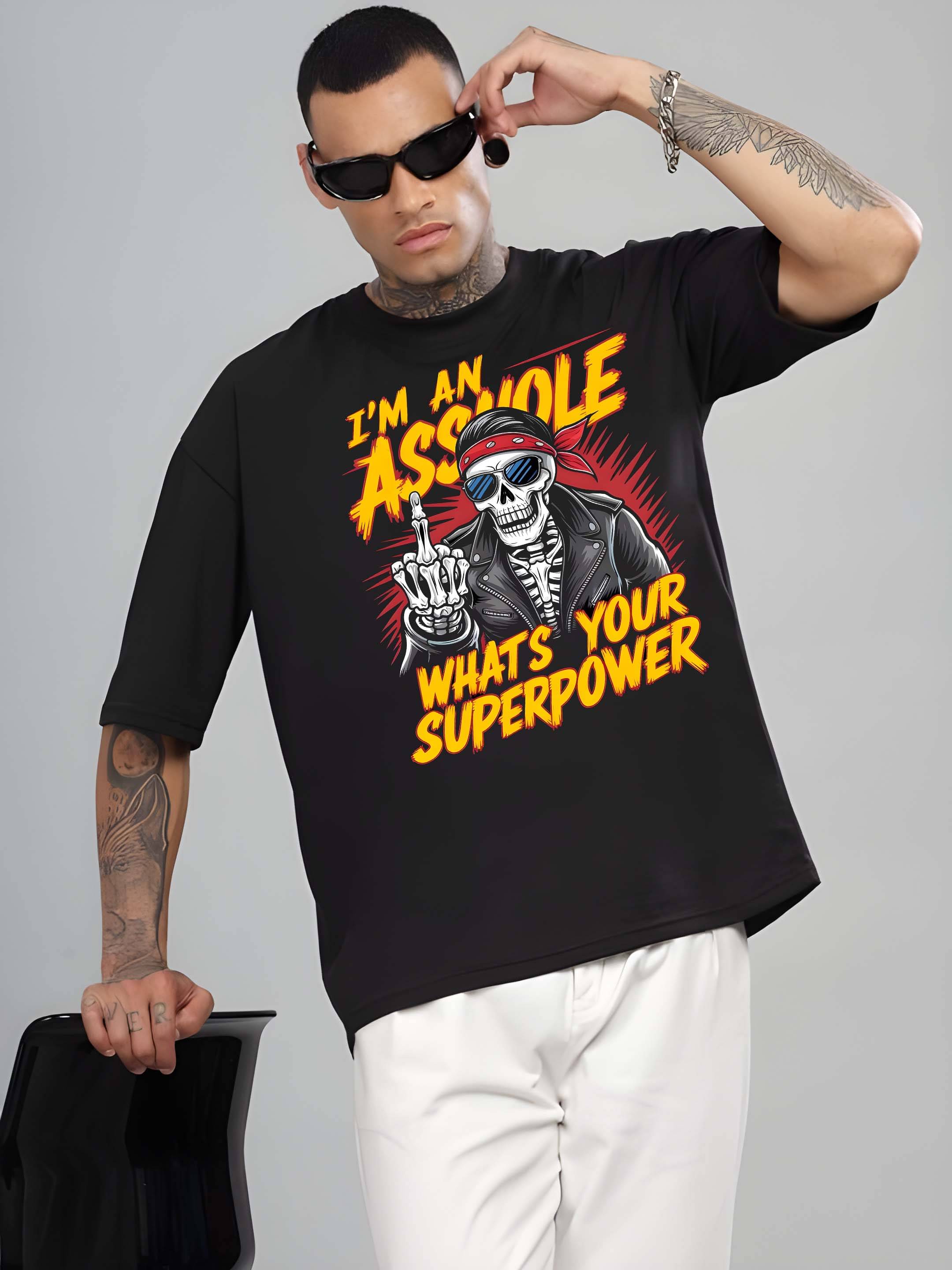     			Kaido Cotton Oversized Fit Self Design Half Sleeves Men's Round T-Shirt - Black ( Pack of 1 )