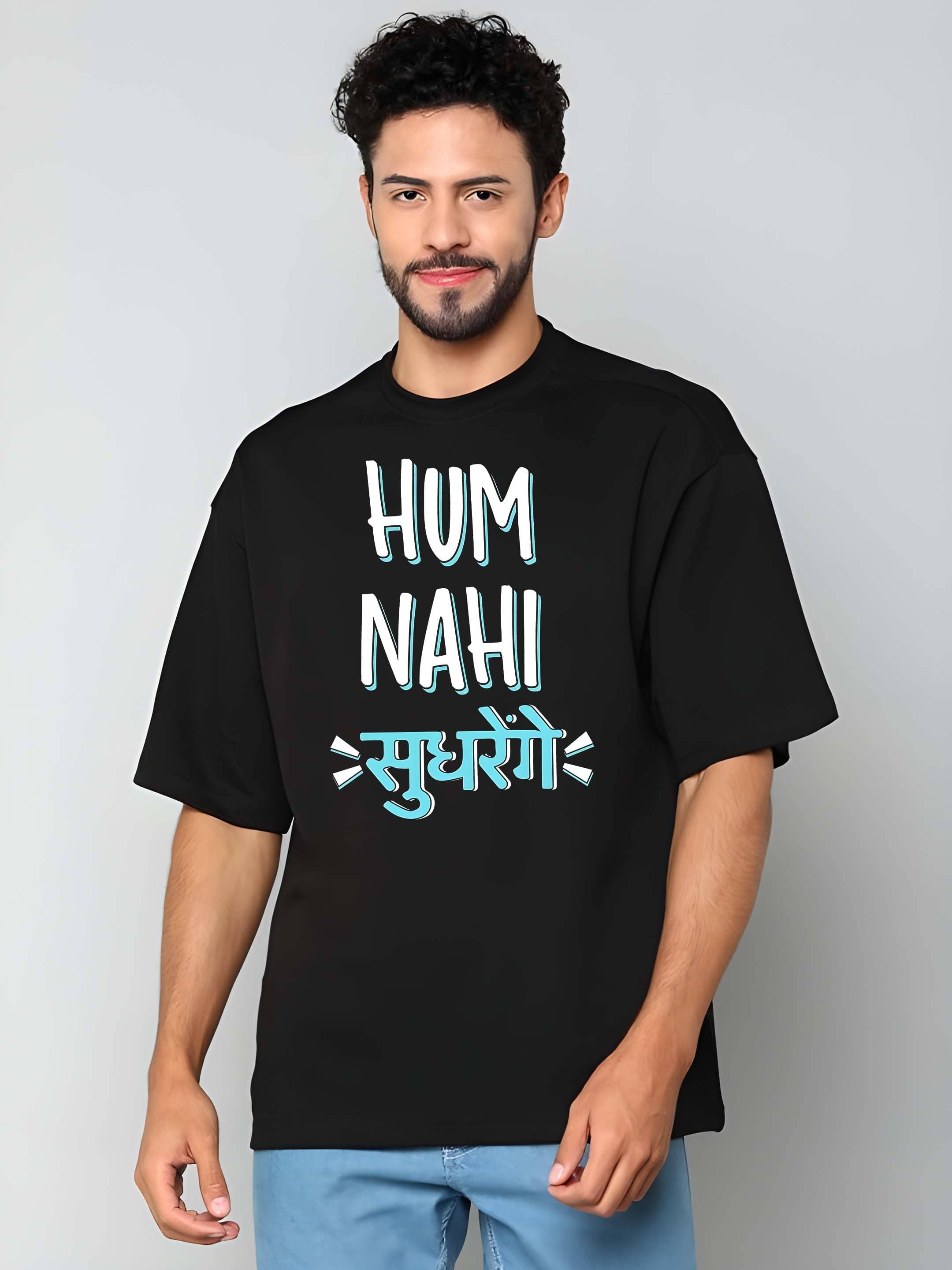     			Kaido Cotton Oversized Fit Self Design Half Sleeves Men's Round T-Shirt - Black ( Pack of 1 )