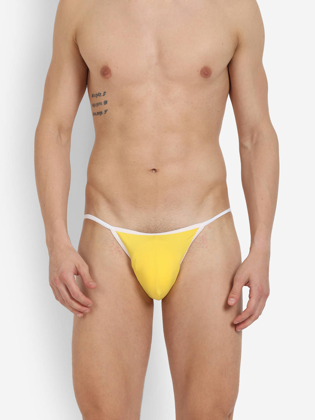     			La Intimo Pack of 1 Nylon Thongs For Men's ( Yellow )