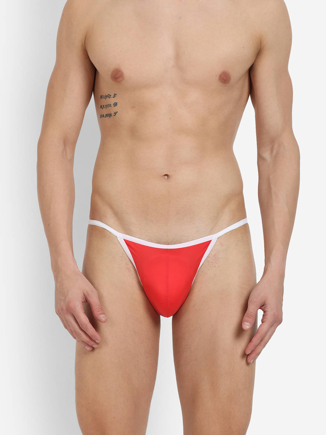     			La Intimo Pack of 1 Nylon Thongs For Men's ( Red )