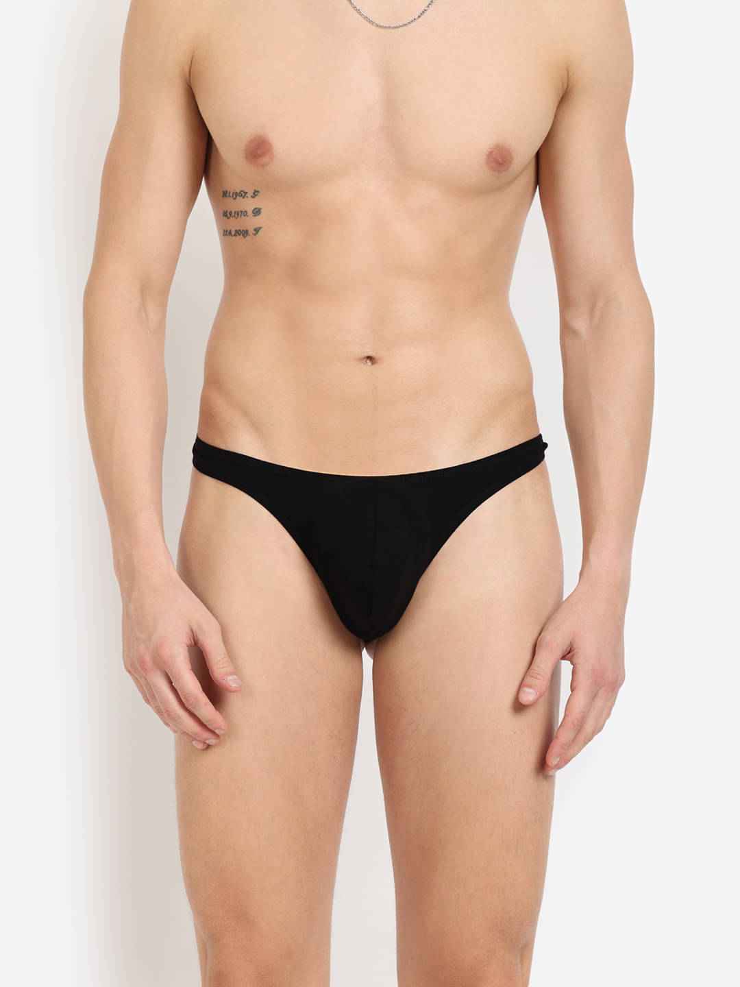     			La Intimo Pack of 1 Cotton Thongs For Men's ( Black )