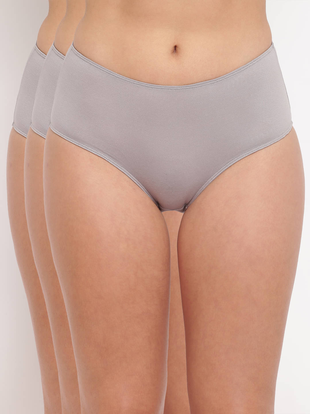     			La Intimo Pack of 3 Cotton Briefs For Women ( Grey )