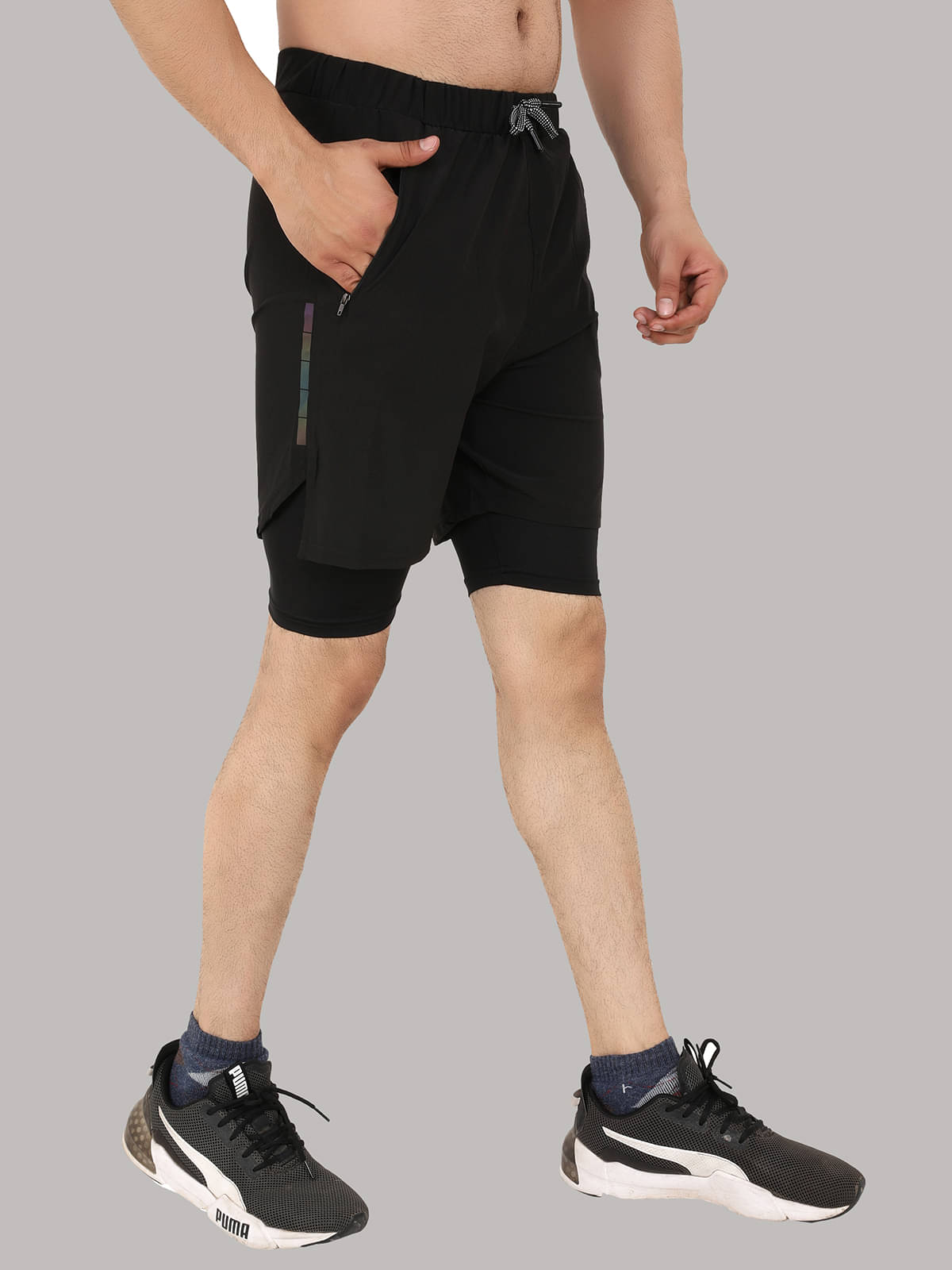 NEVER LOSE Black Polyester Men's Running Shorts ( Pack of 1 ) NEVER LOSE Black Polyester Men's Running Shorts ( Pack of 1 )
