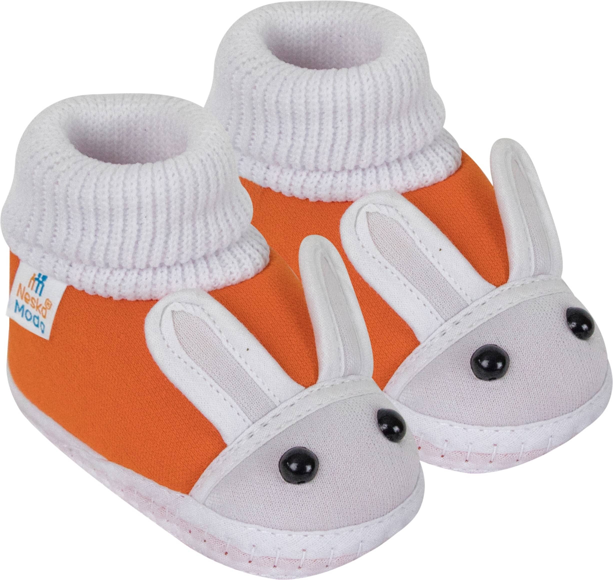     			Neska Moda - Fluorescent Orange  Booties For Baby Boy & Baby Girl 6-12 Months ( Pack of 1 )