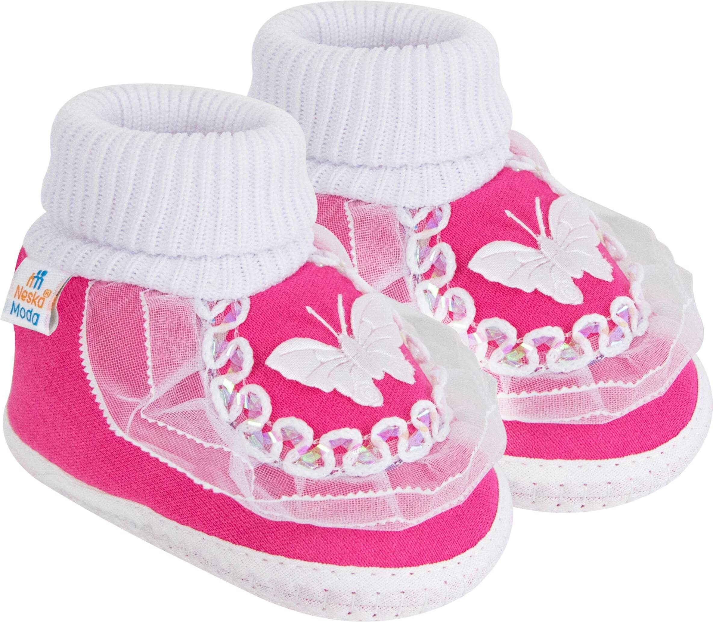     			Neska Moda - Fluorescent Pink  Booties For Baby Girl 6-12 Months ( Pack of 1 )