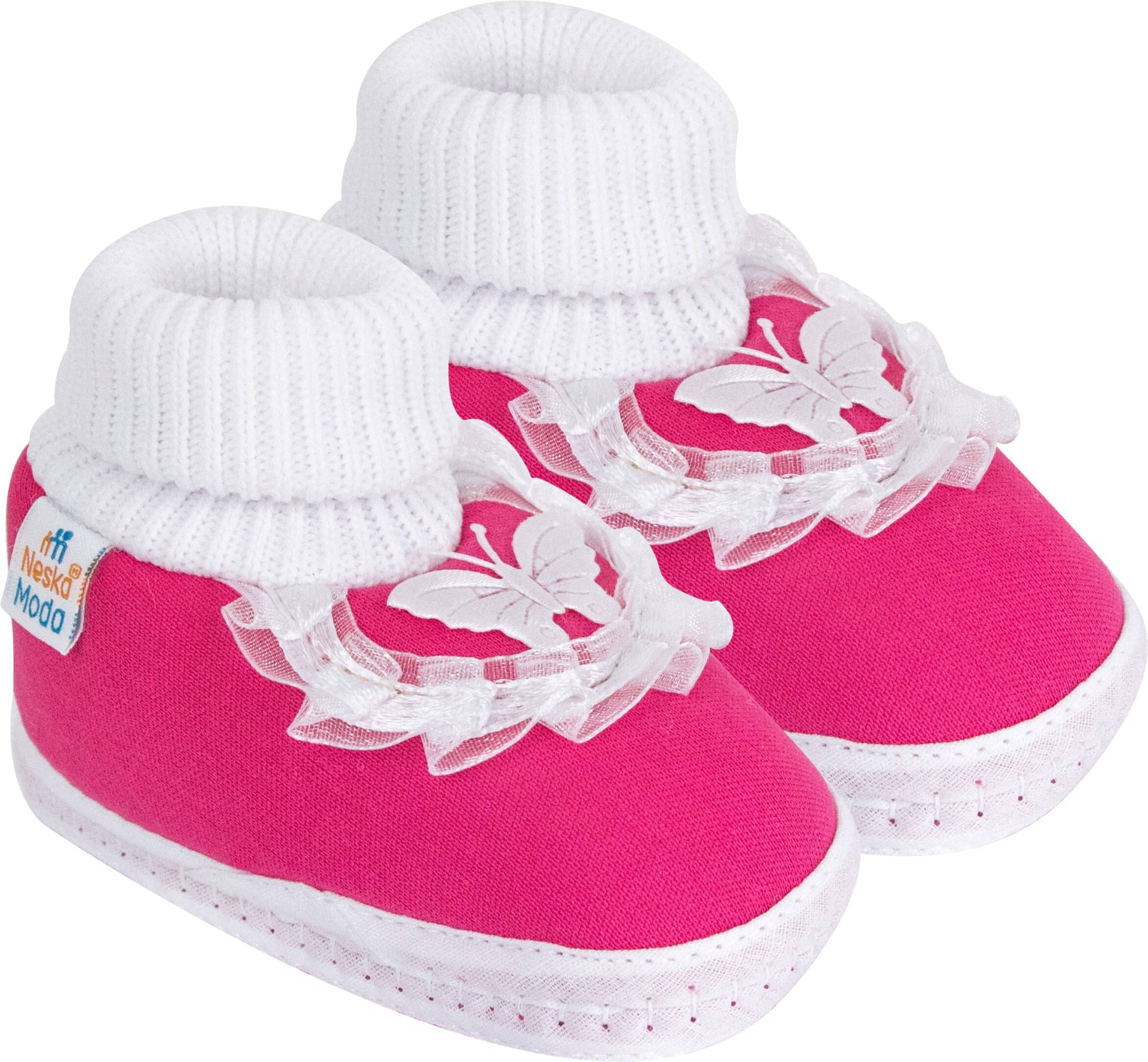     			Neska Moda - Fluorescent Pink  Booties For Baby Boy & Baby Girl 6-12 Months ( Pack of 1 )