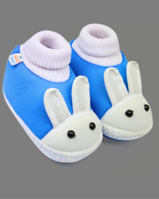     			Neska Moda - Light Blue Booties For Baby Boy & Baby Girl 6-12 Months ( Pack of 1 )