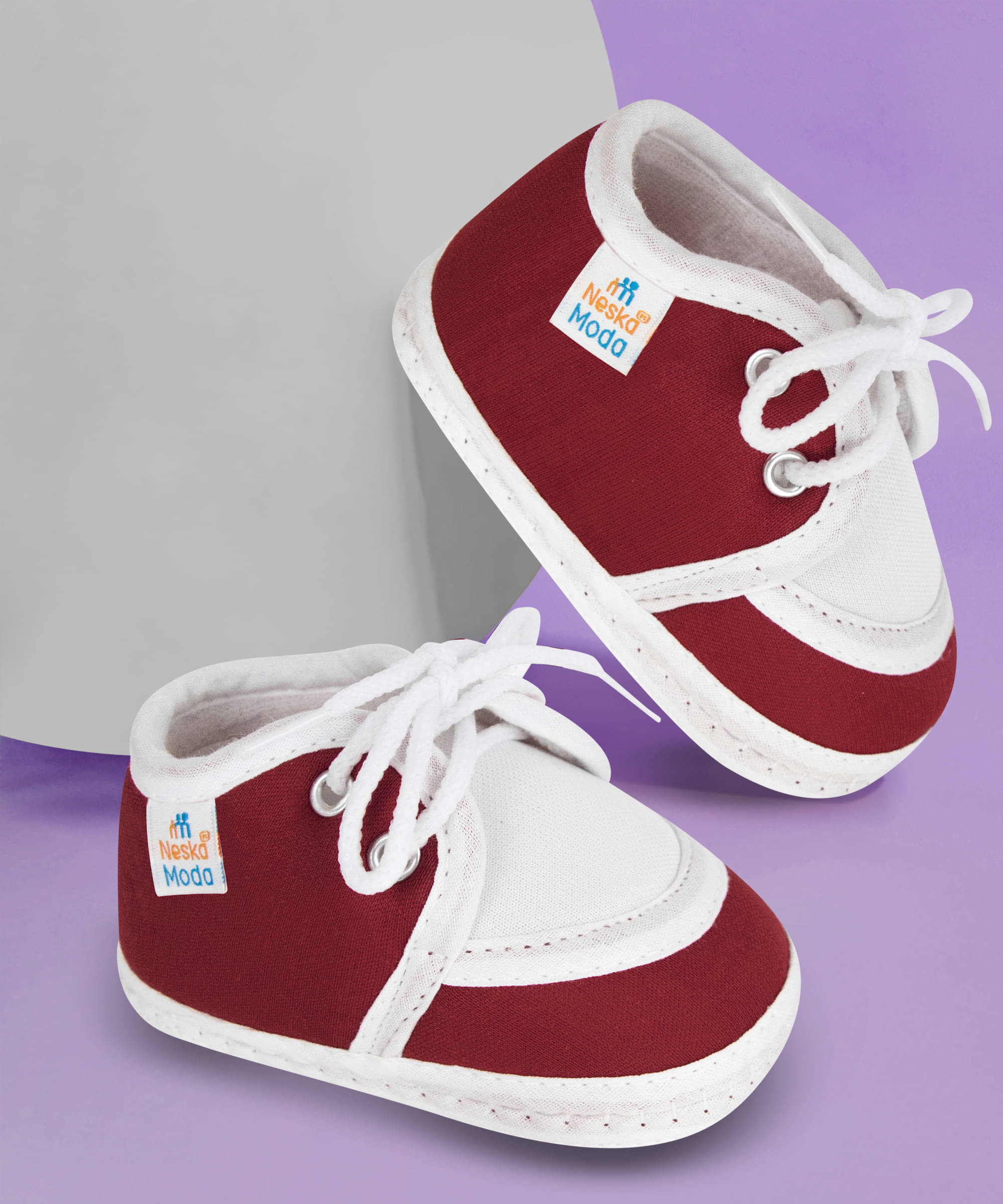     			Neska Moda - Maroon Booties For Baby Boy & Baby Girl 6-12 Months ( Pack of 1 )