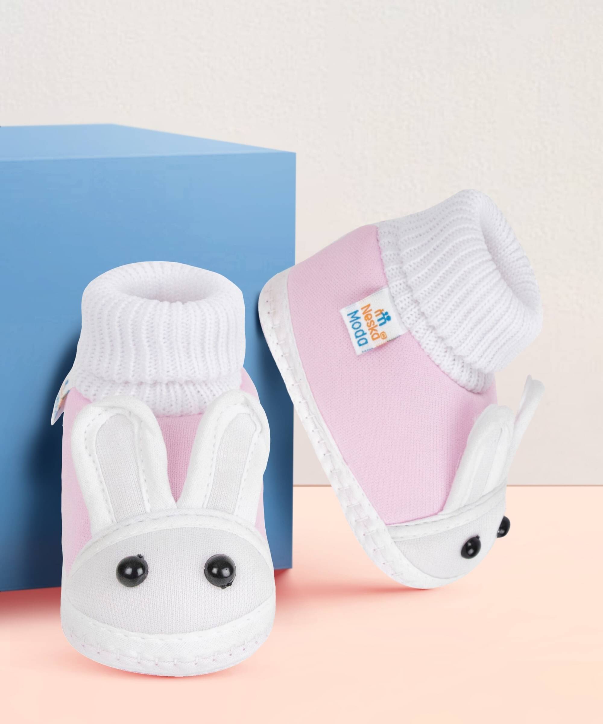     			Neska Moda - Pink Booties For Baby Boy & Baby Girl 6-12 Months ( Pack of 1 )