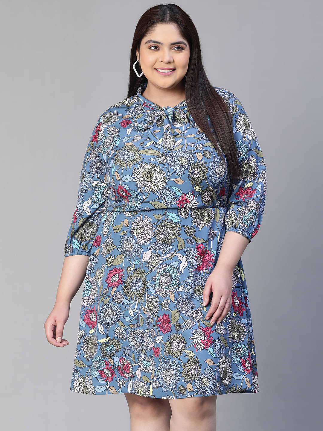 Oxolloxo Women Polyester Printed A-line Dress ( Multicolor ) Oxolloxo Women Polyester Printed A-line Dress ( Multicolor )