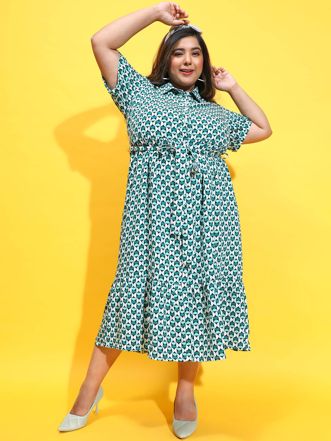 Oxolloxo Women Viscose Rayon Printed A-line Dress ( Multicolor ) Oxolloxo Women Viscose Rayon Printed A-line Dress ( Multicolor )