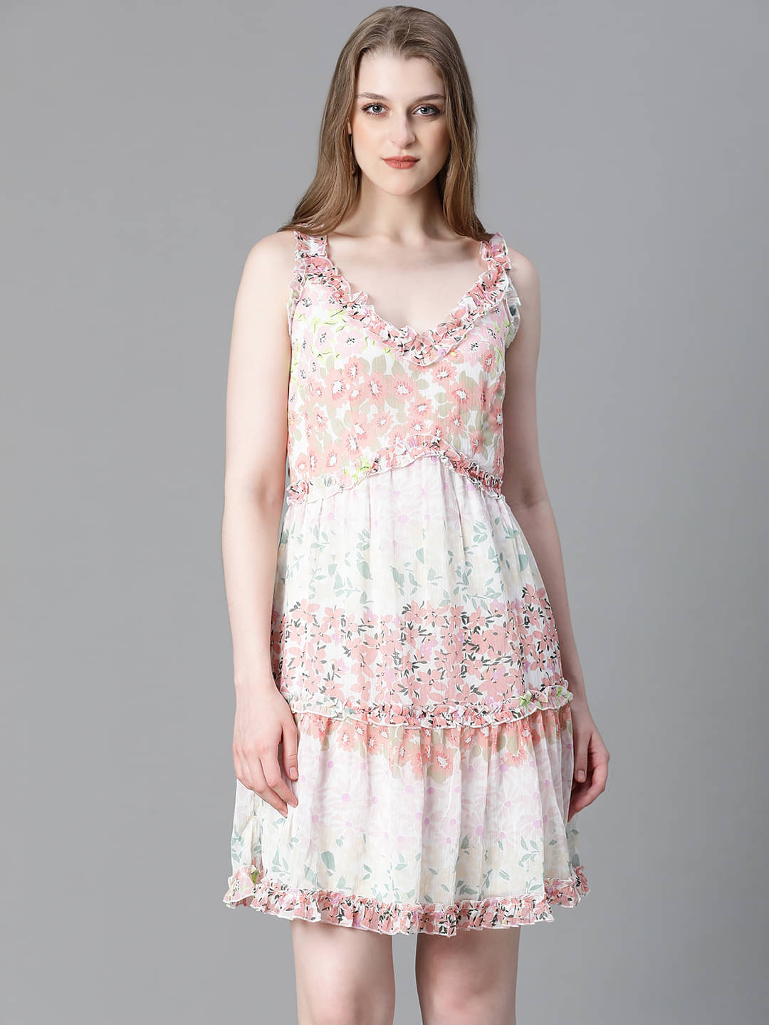 Oxolloxo Women Polyester Printed A-line Dress ( Multicolor )     			Oxolloxo Women Polyester Printed A-line Dress ( Multicolor )