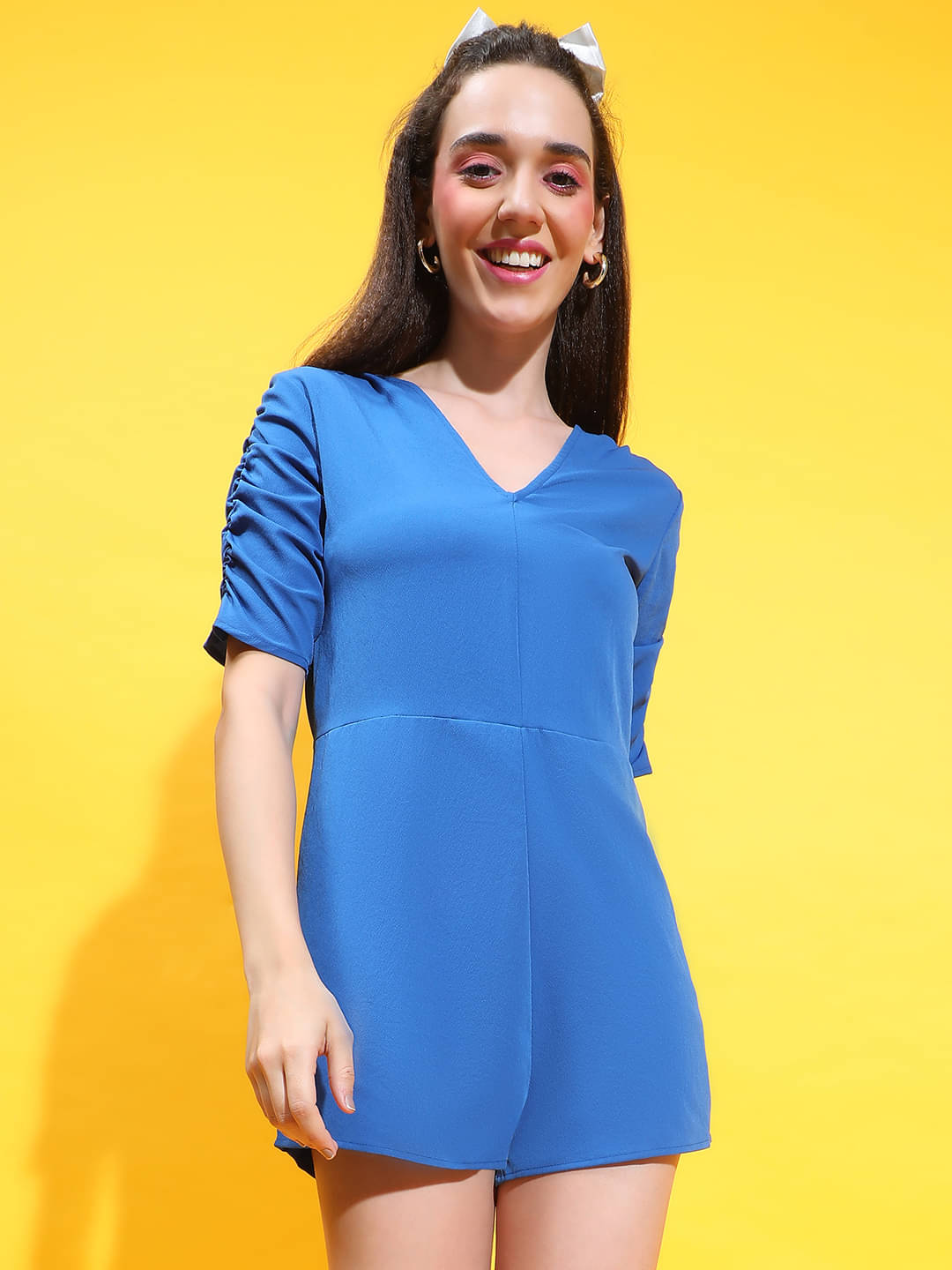     			Oxolloxo Women Polyester Solid A-line Dress ( Blue )