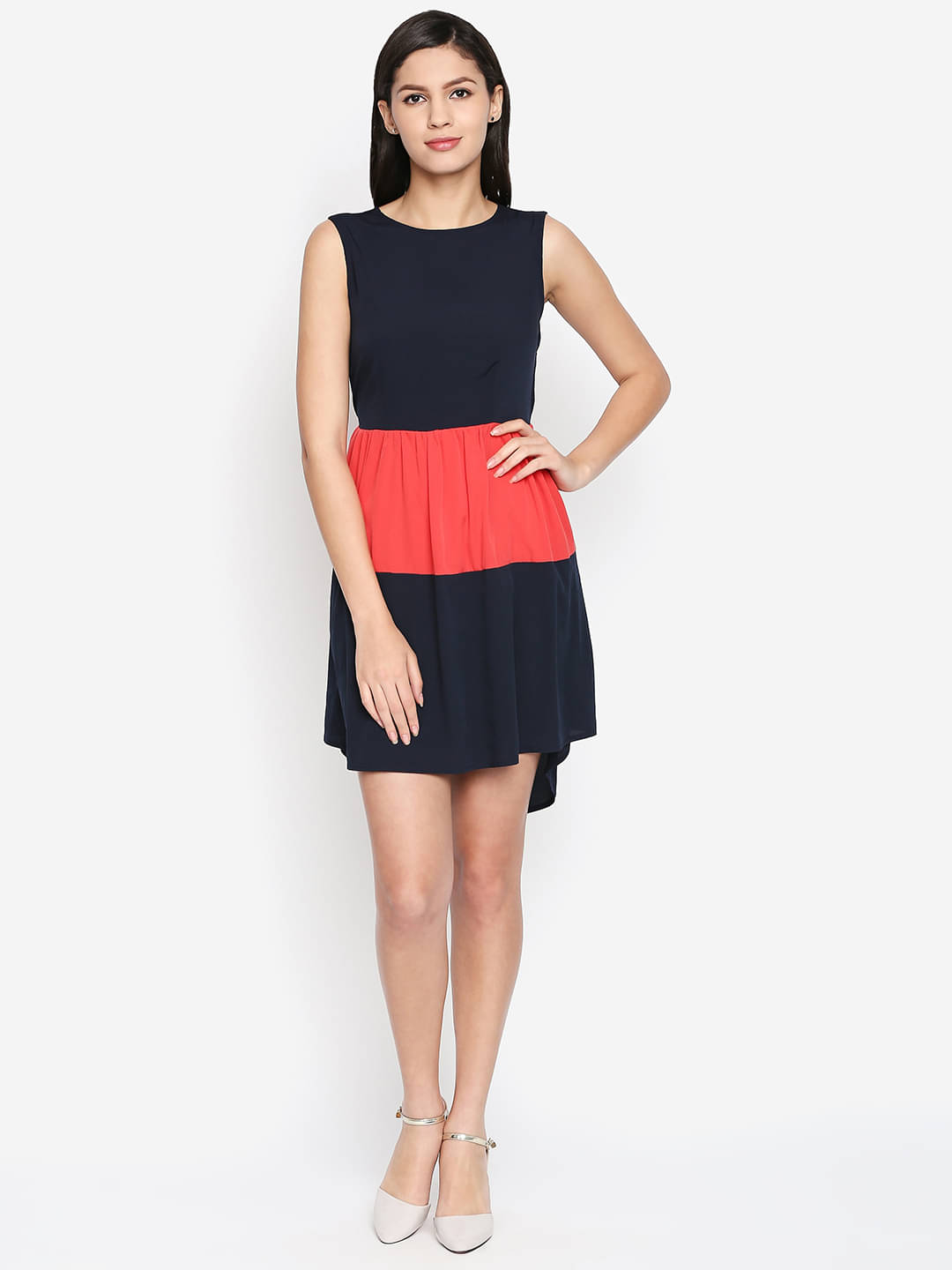 Oxolloxo Women Polyester Solid A-line Dress ( Multicolor ) Oxolloxo Women Polyester Solid A-line Dress ( Multicolor )
