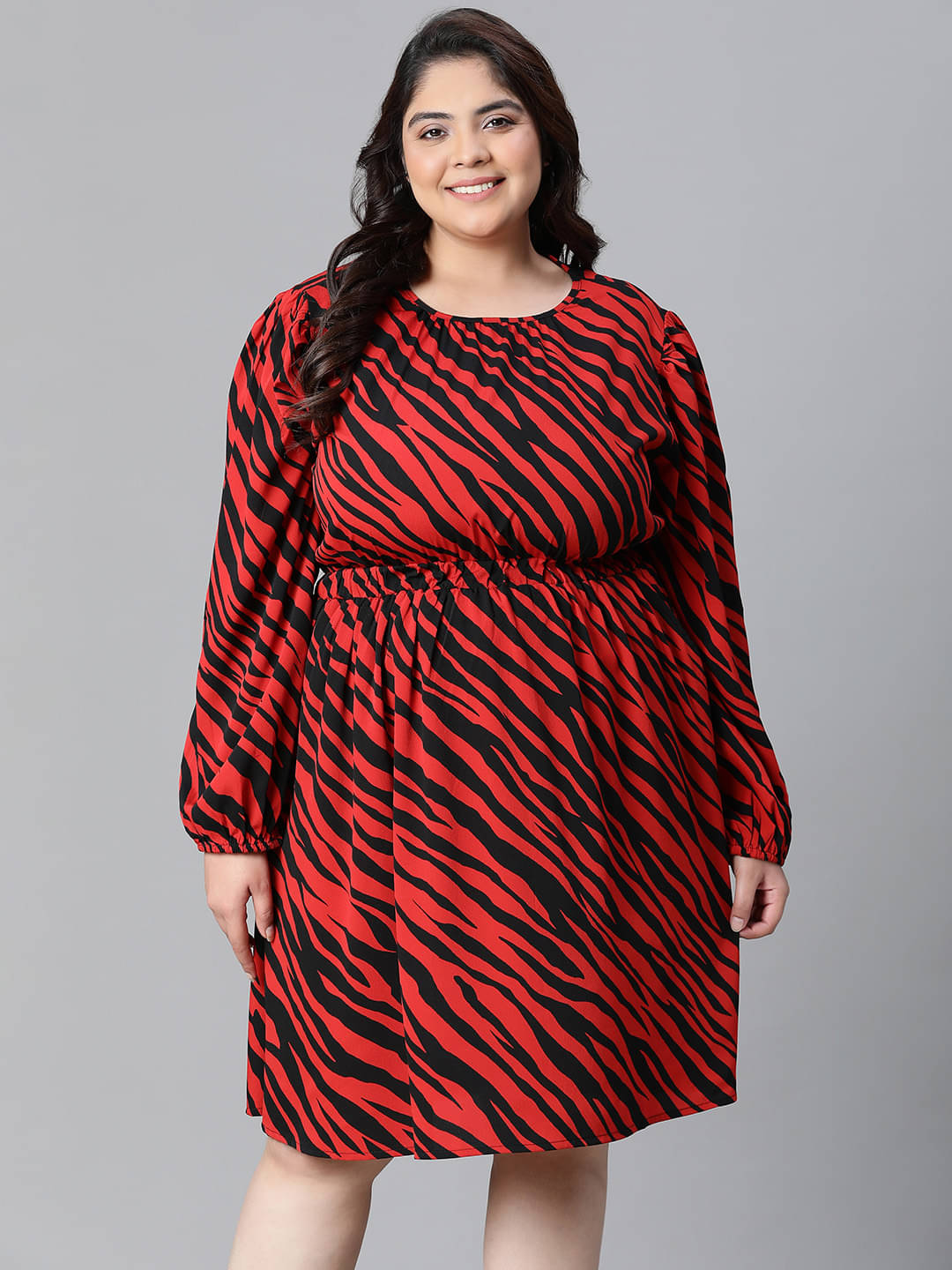 Oxolloxo Women Polyester Solid A-line Dress ( Red ) Oxolloxo Women Polyester Solid A-line Dress ( Red )
