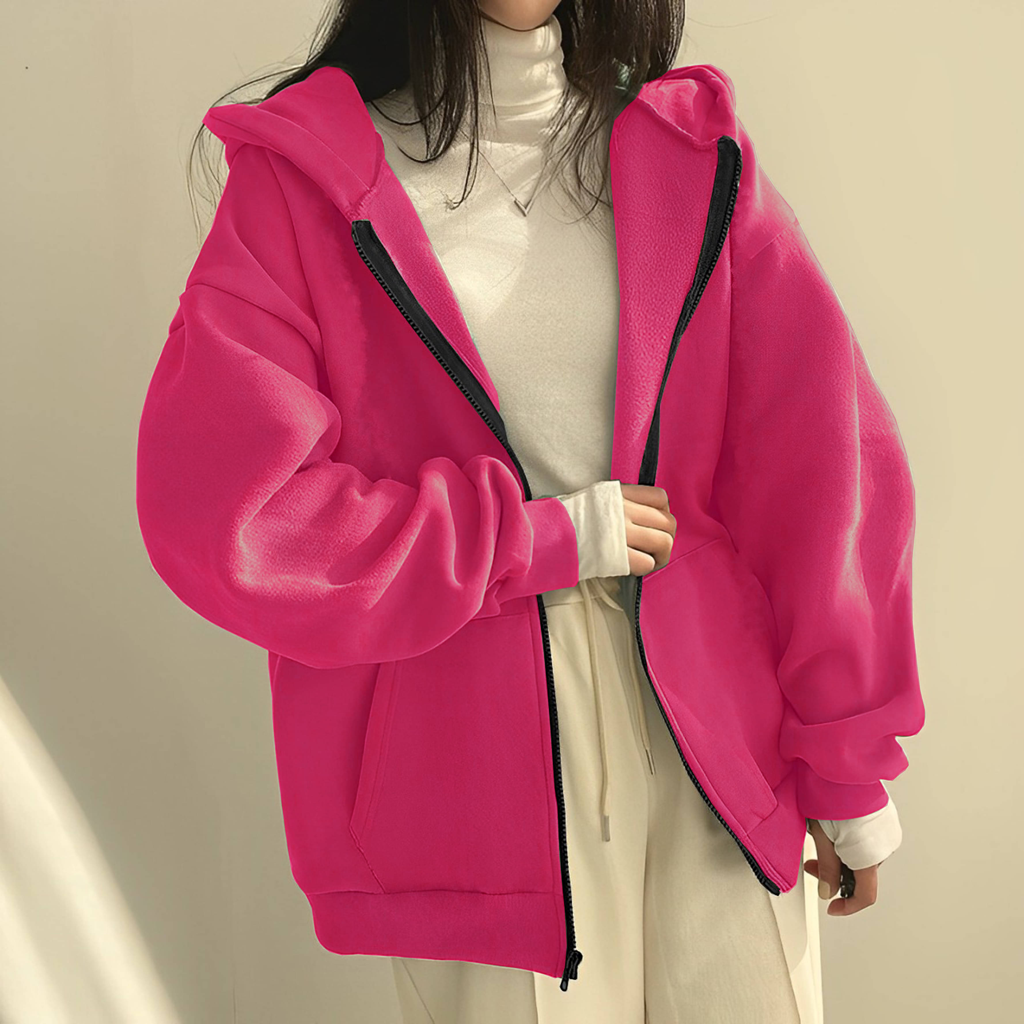    			Parona Fleece Women's Hooded Sweatshirt ( Pink )