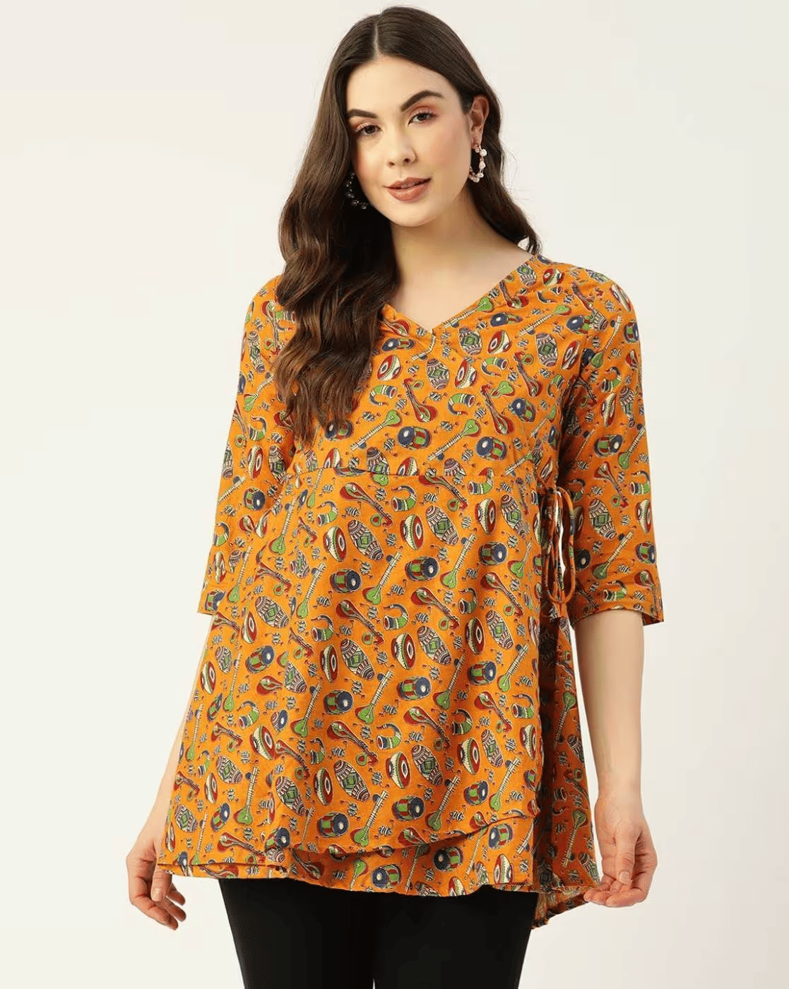     			Rangun Women's Rayon Wrap Top ( Mustard )