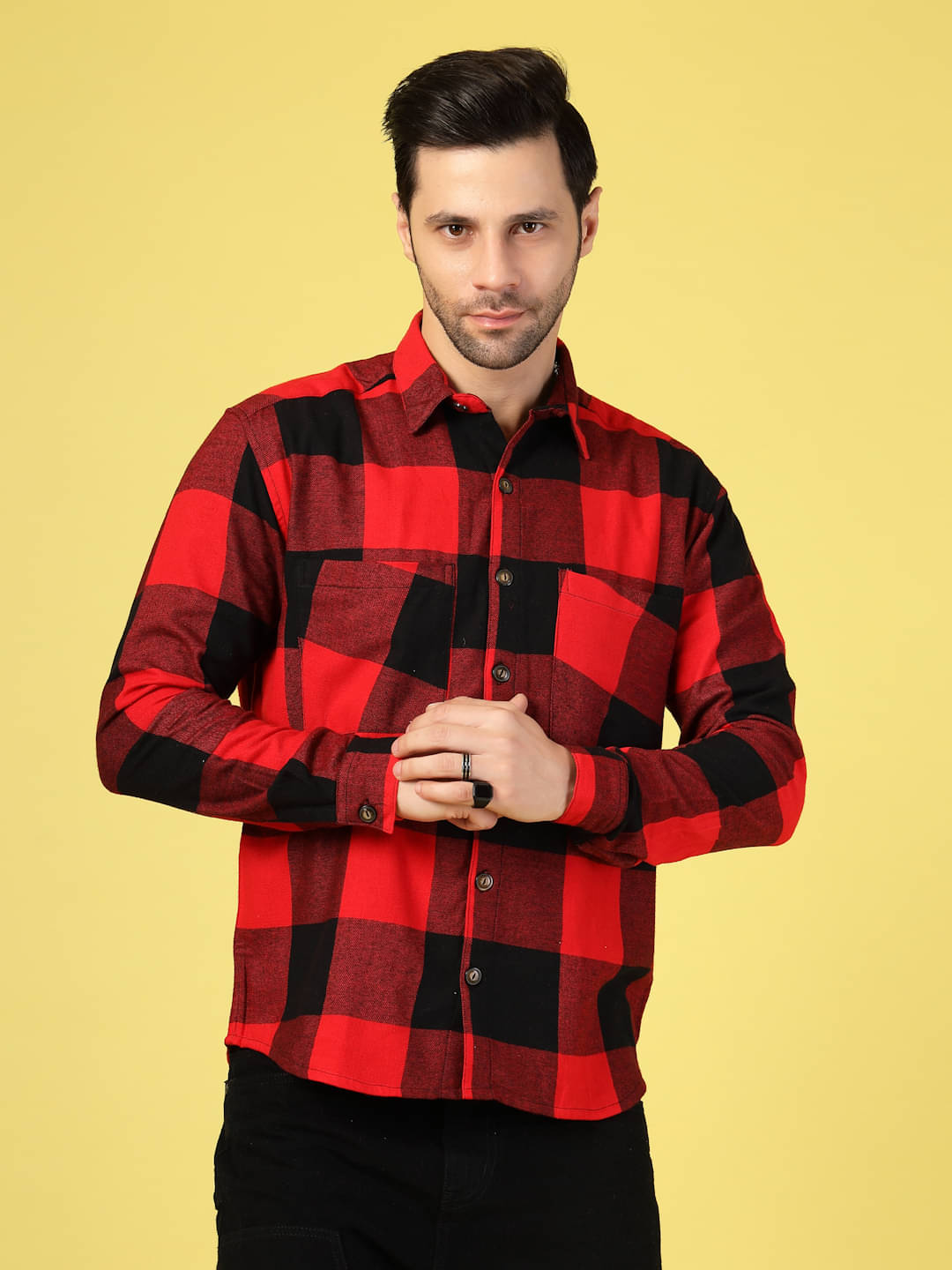 Rigo Flannel Oversized Fit Checks Full Sleeves Men's Casual Shirt - Red ( Pack of 1 ) Rigo Flannel Oversized Fit Checks Full Sleeves Men's Casual Shirt - Red ( Pack of 1 )