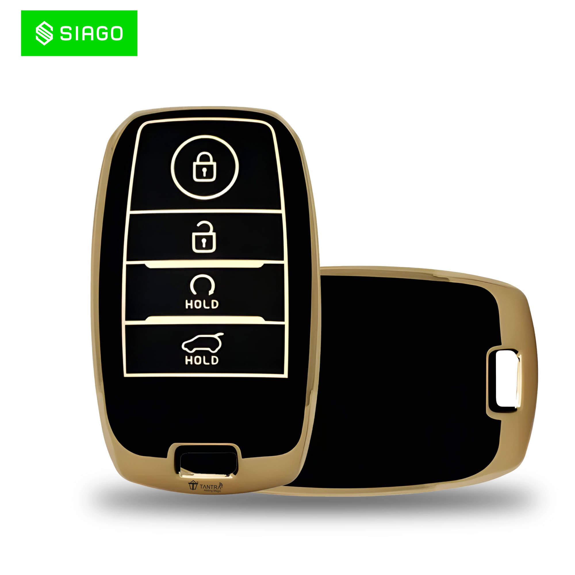 SIAGO TPU Key Cover Compatible with Kia Seltos, Sonet, Carens, Carnival 4 Button Smart Key (Hold Button Down) (Black Pack of 1) SIAGO TPU Key Cover Compatible with Kia Seltos, Sonet, Carens, Carnival 4 Button Smart Key (Hold Button Down) (Black Pack of 1)