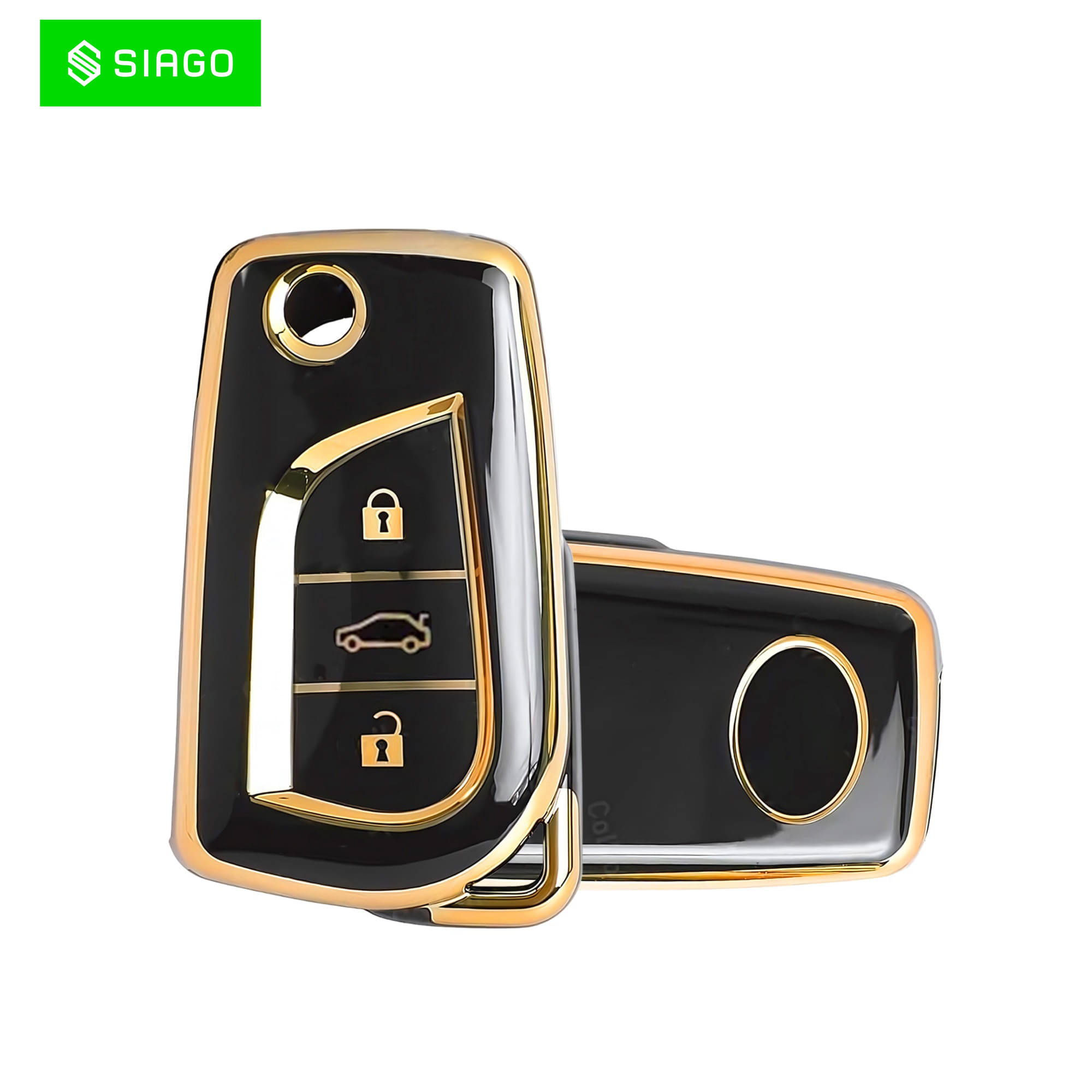SIAGO TPU Key Cover Compatible with Toyota Corolla | Altis | Innova Crysta 3 Button Car Smart Key (Black Pack of 1) SIAGO TPU Key Cover Compatible with Toyota Corolla | Altis | Innova Crysta 3 Button Car Smart Key (Black Pack of 1)