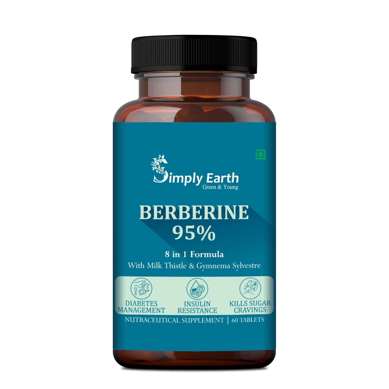 Simply Earth Berberine 95% (500mg) Tablet with Milk Thistle, Cinnamon, Turmeric & Black Pepper (60 No.s) Simply Earth Berberine 95% (500mg) Tablet with Milk Thistle, Cinnamon, Turmeric & Black Pepper (60 No.s)
