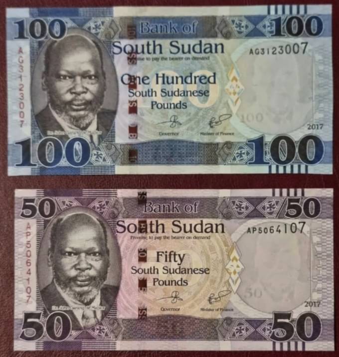 South Sudan 50 & 100 Pounds Set of 2 Notes in Top Grade Gem UNC South Sudan 50 & 100 Pounds Set of 2 Notes in Top Grade Gem UNC