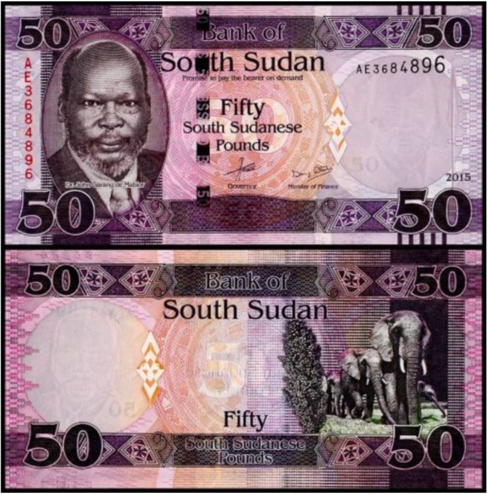     			South Sudan 50 Pounds Top Grade Gem UNC Banknote