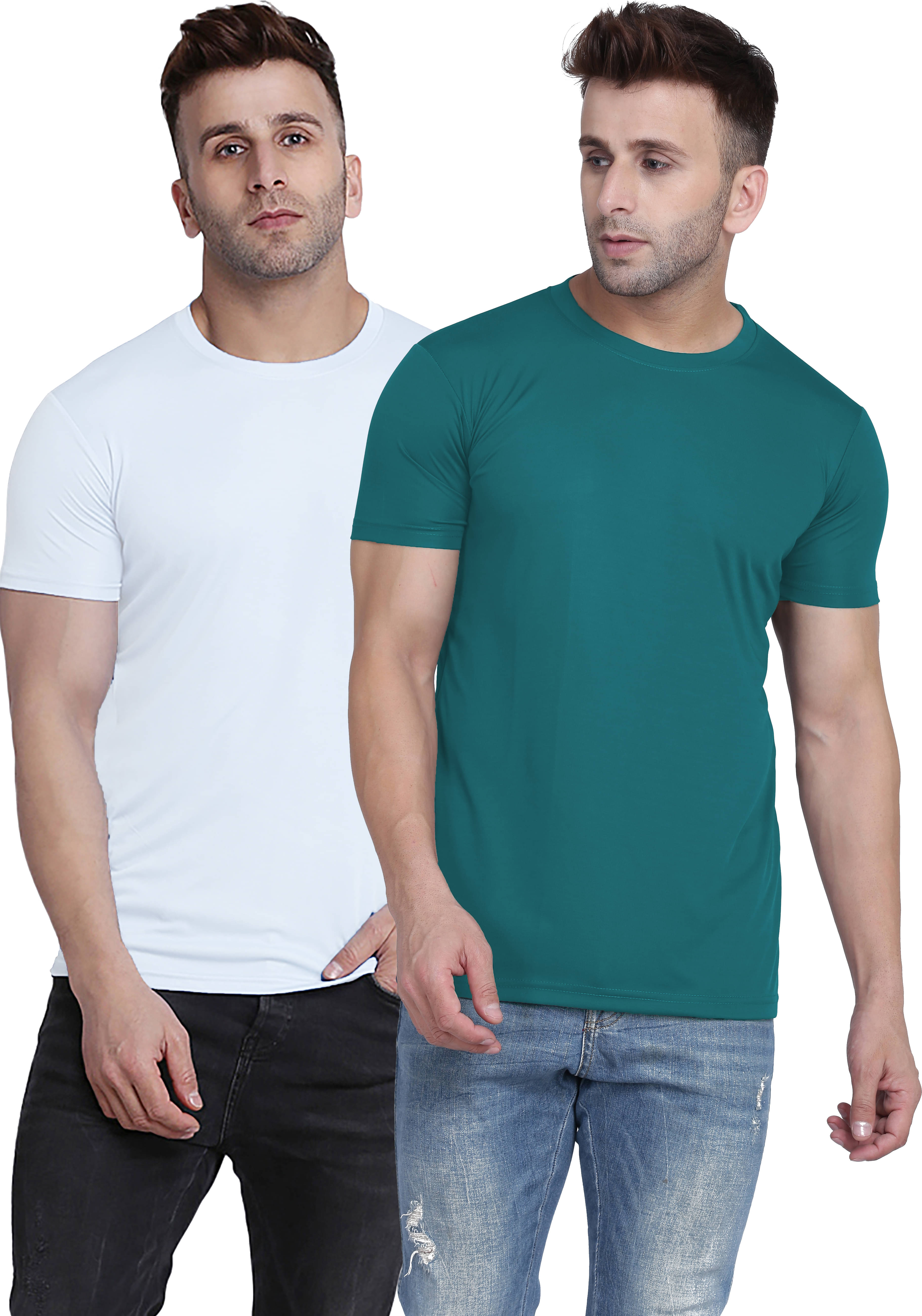 TQH Polyester Slim Fit Solid Half Sleeves Men's Round T-Shirt - Multicolor11 ( Pack of 2 ) TQH Polyester Slim Fit Solid Half Sleeves Men's Round T-Shirt - Multicolor11 ( Pack of 2 )