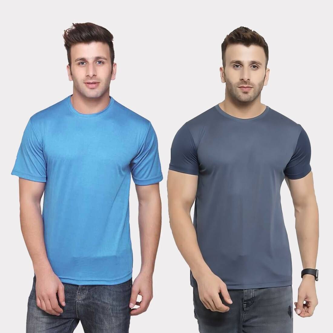TQH Polyester Slim Fit Solid Half Sleeves Men's Round T-Shirt - Multicolor1 ( Pack of 2 ) TQH Polyester Slim Fit Solid Half Sleeves Men's Round T-Shirt - Multicolor1 ( Pack of 2 )