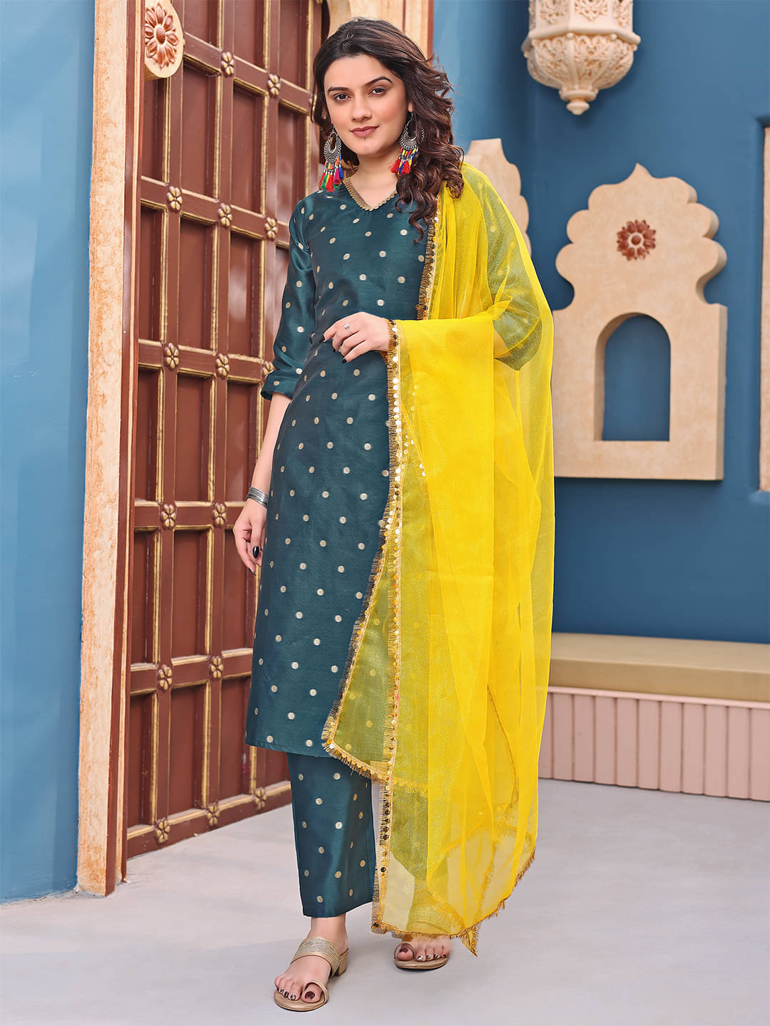 Trijal Fab Silk Printed Kurti With Pants Women's Stitched Salwar Suit - Green ( Pack of 1 ) Trijal Fab Silk Printed Kurti With Pants Women's Stitched Salwar Suit - Green ( Pack of 1 )