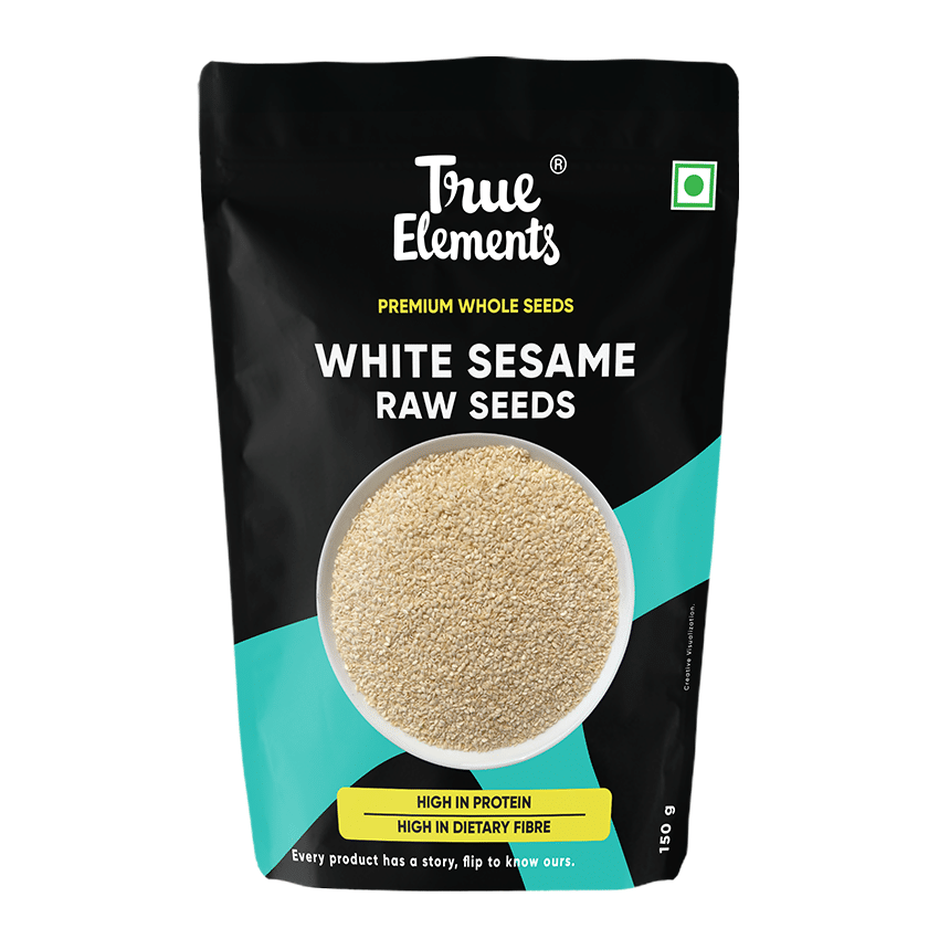 True Elements Raw White Sesame Seeds, Clean and Natural White Til Seeds 150g (Pack of 1)     			True Elements Raw White Sesame Seeds, Clean and Natural White Til Seeds 150g (Pack of 1)