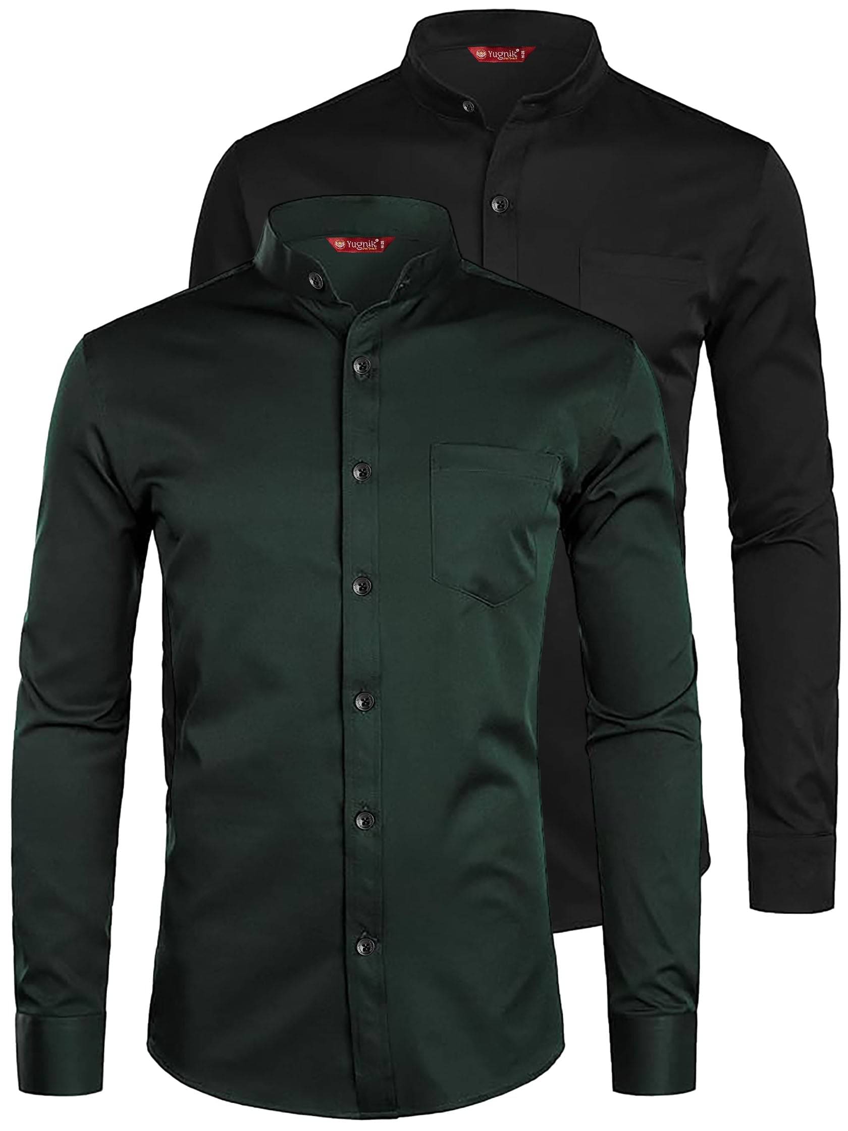     			Yugnik Cotton Blend Slim Fit Full Sleeves Men's Formal Shirt - Green ( Pack of 2 )