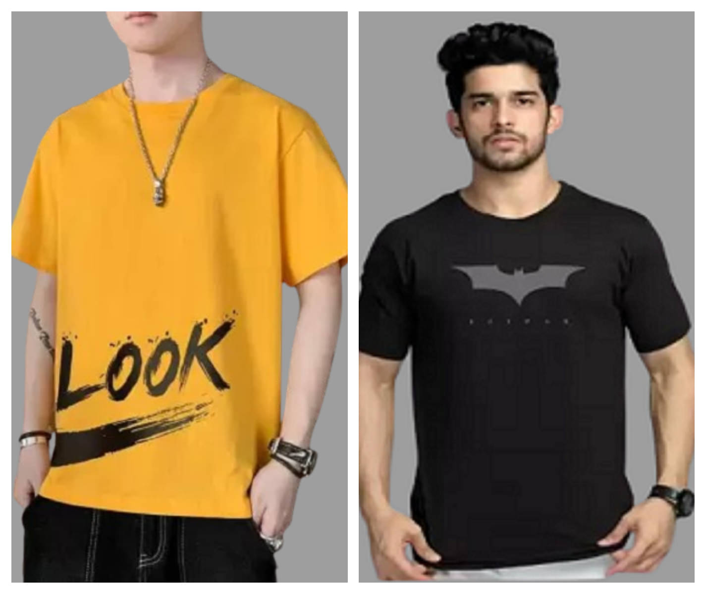 attitude start of fashion Polyester Regular Fit Printed Half Sleeves Men's Round T-Shirt - Black ( Pack of 2 )     			attitude start of fashion Polyester Regular Fit Printed Half Sleeves Men's Round T-Shirt - Black ( Pack of 2 )