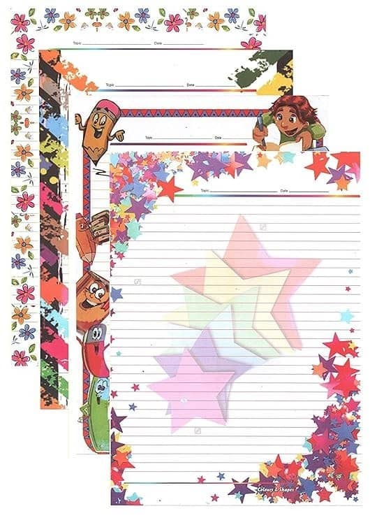 freedy A4 Designer Sheets for Project Design Print Sheets 40 Papers for Projects One Side Ruled Multipurpose Designer Colored Art & Craft Sheets