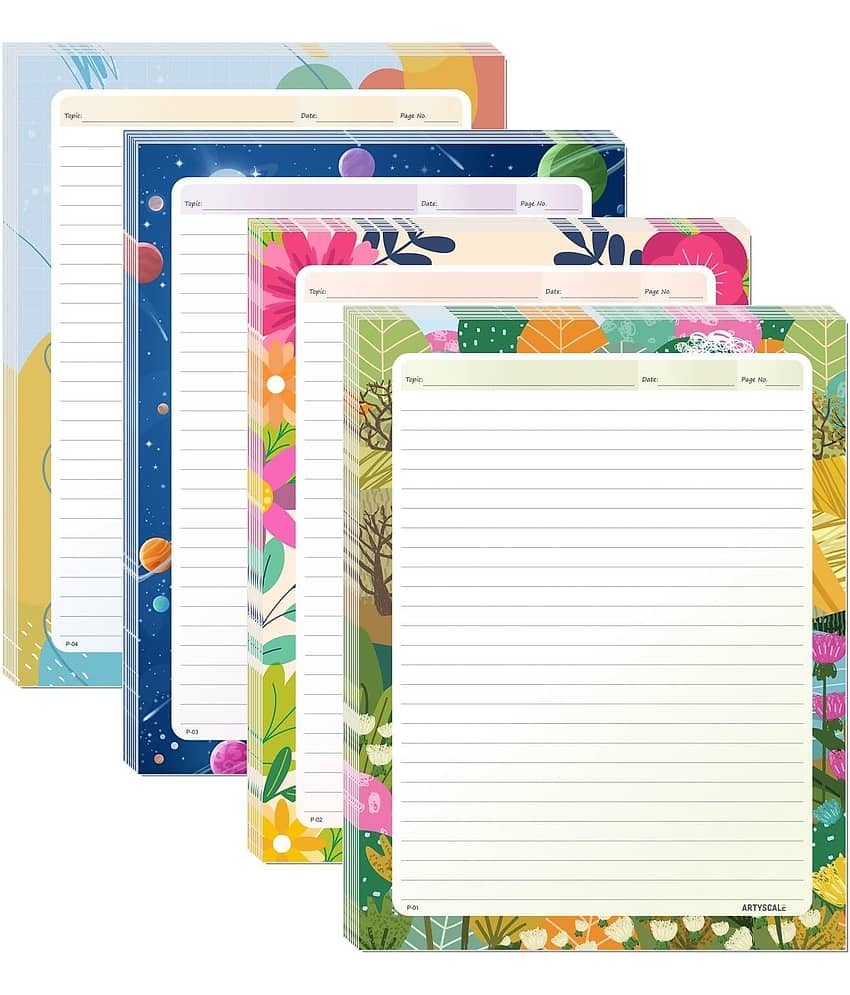 freedy A4 Designer Sheets for Project Design Print Sheets 60 Papers for Projects One Side Ruled Multipurpose Designer Colored Art & Craft Sheets - Stationery | Buy online on ZillyBuy