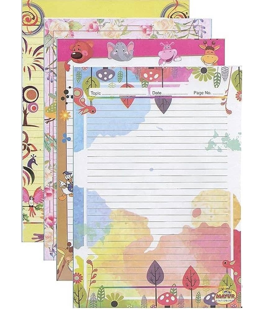 freedy A4 Designer Sheets for Project Design Print Sheets 40 Papers for Projects One Side Ruled Multipurpose Designer Colored Art & Craft Sheets - Stationery | Buy online on ZillyBuy