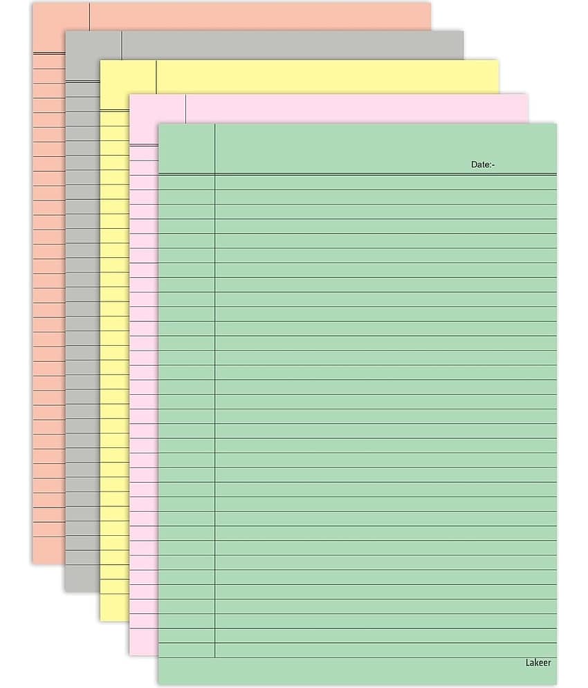 freedy A4 Size one Side Ruled coloured Sheet (Pack of 100 sheets) for Project/Assignment/Practical/Homework(A4-100 Sheet OSR coloured) PACK OF 100 SHEET - Stationery | Buy online on ZillyBuy