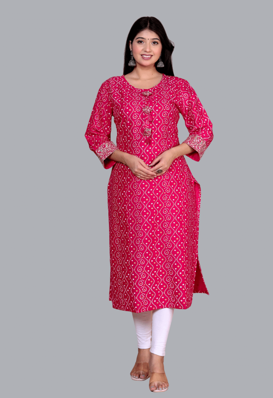 miravan Pack of 1 Rayon Printed Straight Women's Kurti - ( Pink ) miravan Pack of 1 Rayon Printed Straight Women's Kurti - ( Pink )