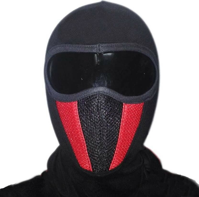 AKSMIT Black/Red Solid Others Bike Face Cover Free
