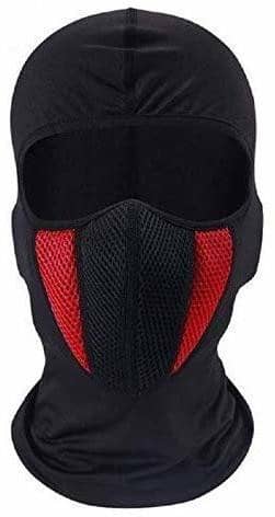 AKSMIT Black/Red Solid Others Bike Face Cover Free