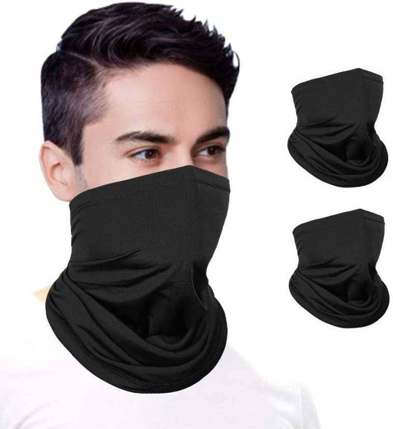     			AKSMIT Black Solid Cotton Bike Face Cover Free