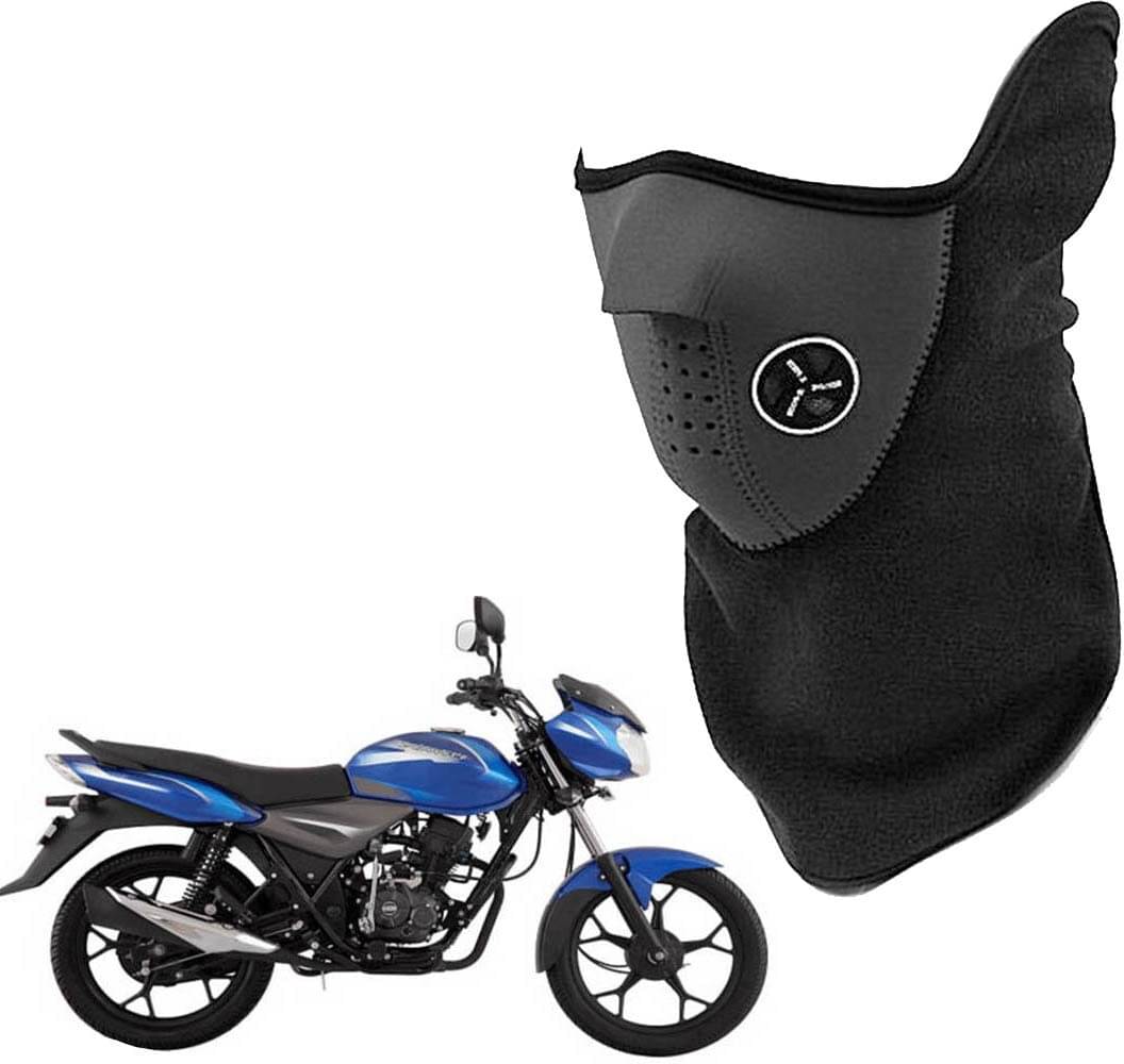     			AKSMIT Black Solid Cotton Bike Face Cover Free
