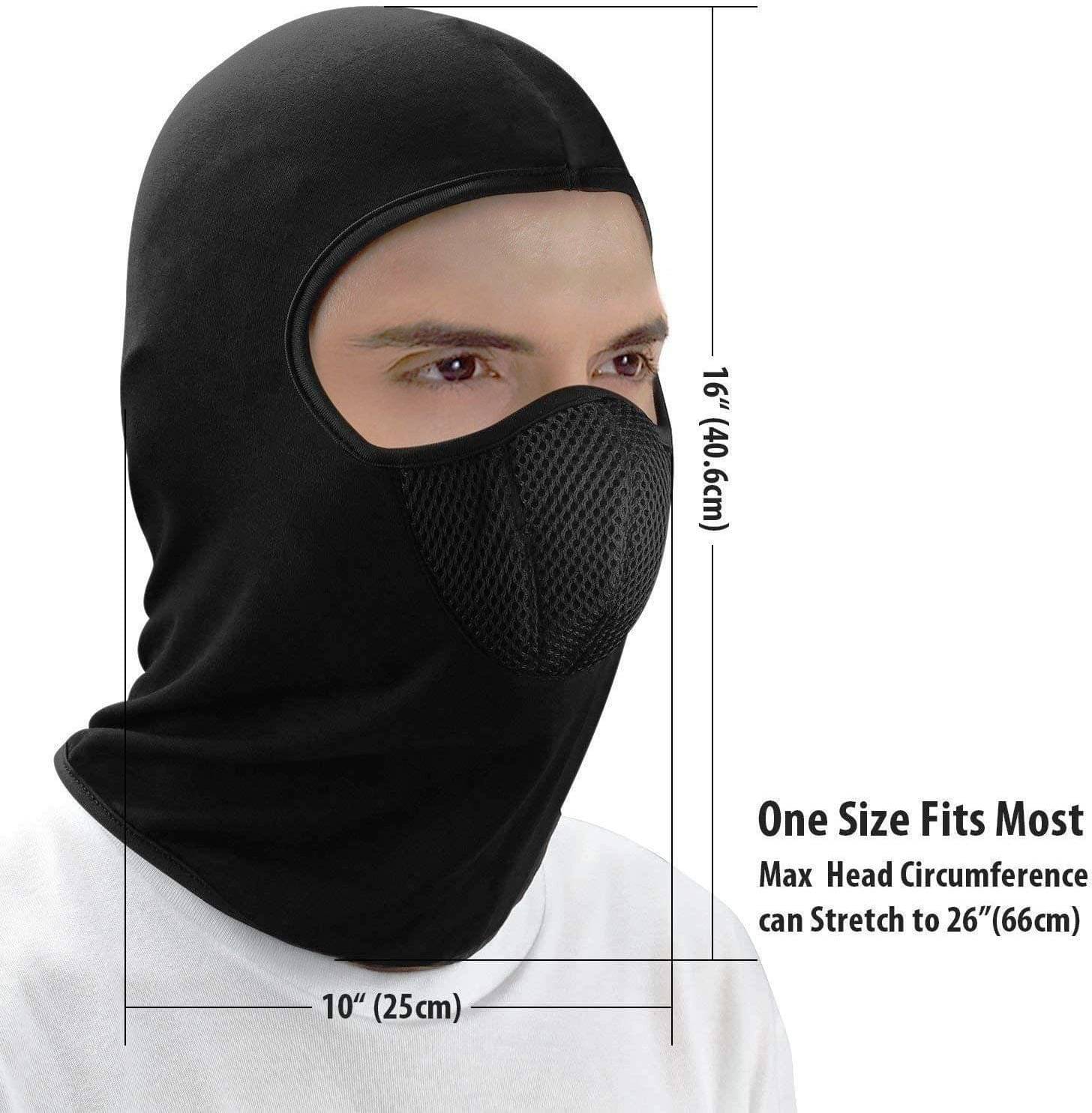     			AKSMIT Black Solid Cotton Bike Face Cover Free